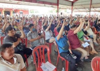 PEKEBUN-pekebun Musang King tanpa geran yang hadir perhimpunan bersama Save Musang King Alliance (Samka) di Sungai Ruan, Raub, Pahang.