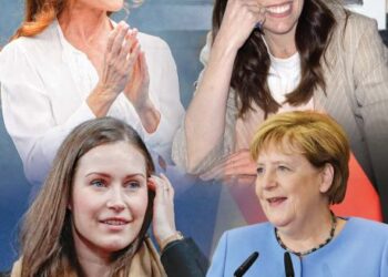 MEHRIBAN ALIYEVA (atas, kiri), JACINDA ARDERN (atas, kanan), SANNA MARIN (bawah, kiri) dan ANGELA MERKEL