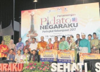PERTANDINGAN pidato adalah salah satu medium bagi meningkatkan penguasaan bahasa Melayu dalam kalangan rakyat di negara ini. - UTUSAN