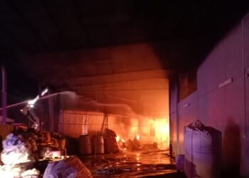 SEBUAH kilang memproses bahan kitar semula termasuk plastik hampir musnah dalam kebakaran di Jalan Permatang Tinggi, Bukit Mertajam, Pulau Pinang malam tadi.