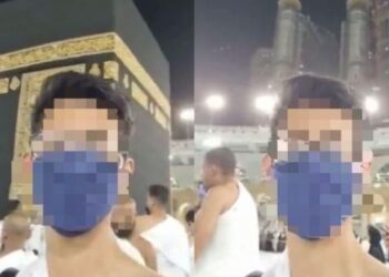 TANGKAP layar daripada media sosial mengenai isu seorang pengkid berpakaian ihram menunaikan umrah di Mekah baru-baru ini.