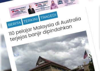 KERATAN laporan Utusan Online berhubung keadaan pelajar Malaysia di Quensland, Australia.
