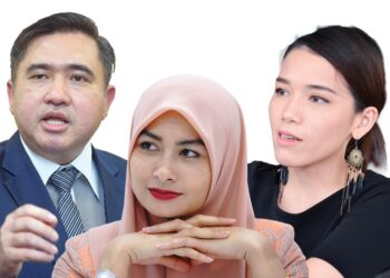 ANTHONY LOKE SIEW FOOK, YOUNG SYEFURA OTHMAN (tengah) dan MARINA IBRAHIM (kanan).