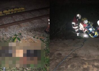 SEORANG remaja lelaki maut selepas tercampak daripada motosikal yang ditungganginya dan jatuh dari jambatan berketinggian 30 meter dalam kemalangan di Jalan Besar Nilai-Pajam, Nilai, Seremban awal pagi tadi.-GAMBAR/IHSAN BOMBA.