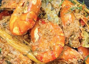 Rendang udang.