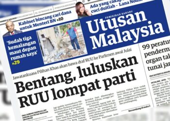 KERATAN laporan Utusan Malaysia semalam.