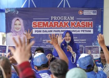 SHAHANIM Mohamad Yusoff ketika menghadiri Program Semarak Kasih PDM Parlimen Sungai Petani sempena PRU15 di Sungai Petani, hari ini.