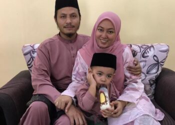 SHAZATUL Shima Shaharudin yang kini hamil 37 minggu bersama suaminya,  Muhamad Salim Sahbudin, 35, dan anak sulungnya, Muhammad Amsyar