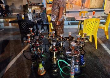 SEBAHAGIAN daripada peralatan shisha yang dirampas MPKB-BRI di Kota Bharu, Kelantan. - IHSAN MPKB-BRI