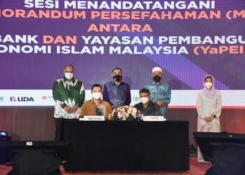 MAJLIS menandatangani memorandum persefahaman antara SME Bank dan YaPEIM bagi kerjasama Program ISHRAF 2.0.