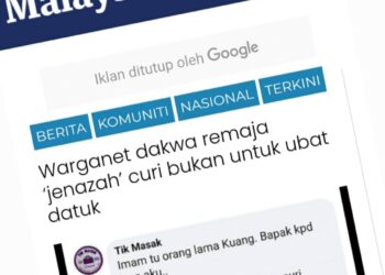 KERATAN  laporan Utusan Online hari ini.