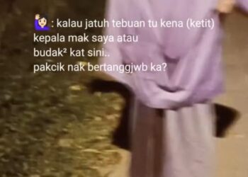 TANGKAP layar daripada klip rakaman memaparkan perbalahan  mulut antara warga emas dan jirannya.