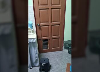 PINTU belakang sebuah rumah di Kampung Bukit Kapar di Klang, Selangor ditebuk menjadi lubang kecil oleh penjenayah sebelum memecah masuk dan melarikan dua komputer riba serta dokumen penting malam tadi. 