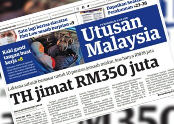 LAPORAN muka depan Utusan Malaysia berhubung isu subsidi haji bersasar.