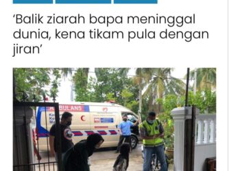 KERATAN laporan Utusan Online mengenai kejadian menimpa abang Farahzila di Taman Permas Jaya, Johor Bahru di Johor.