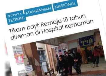KERATAN laporan Utusan Online berhubung kes remaja 15 tahun disyaki menikam bayi yang baru dilahirkannya.