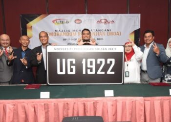 SIRI nombor pendaftaran kenderaan 'UG' adalah hadiah istimewa kepada seluruh alumni UPSI sempena sambutan 100 tahun penubuhannya. - IHSAN UPSI