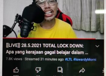 TANGKAP layar video Iswardy Morni dalam laman rasmi Youtube yang didakwa berbaur hasutan dan menghina Agong.