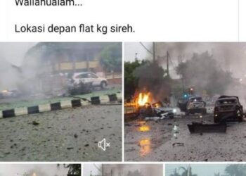 VIDEO dan gambar yang memaparkan kejadian lima buah kereta terbakar di kawasan Simpang Empat, Kampung Sireh, Kota Bharu yang tular dalam media sosial petang ini.
