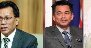 (Dari kiri) MOHD. SHAFIE APDAL ,  AZIS JAMMAN dan  ISNARAISSAH MUNIRAH