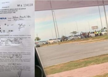 ANTARA kenderaan yang berkumpul di dataran muara utara jambatan angkat di Kuala Terengganu, semalam. - GAMBAR TULAR