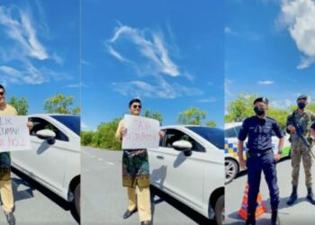 Tangkap layar menunjukkan kenderaan polis jenis Proton Preve serta kenderaan persendirian jenis Honda City milik lelaki tempatan dan anggota yang terlibat dalam adegan lakonan tersebut berpakaian penuh uniform.